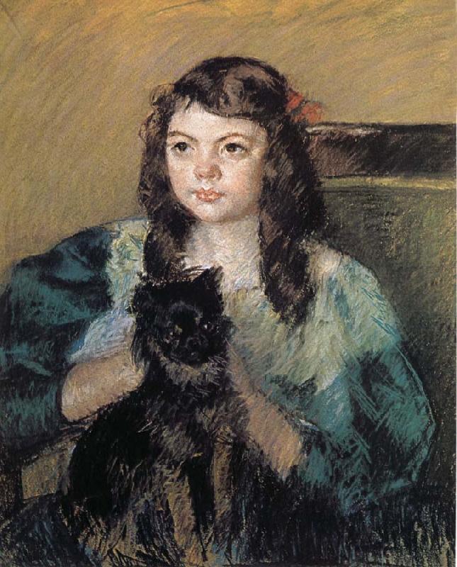 Mary Cassatt The girl holding the dog china oil painting image
